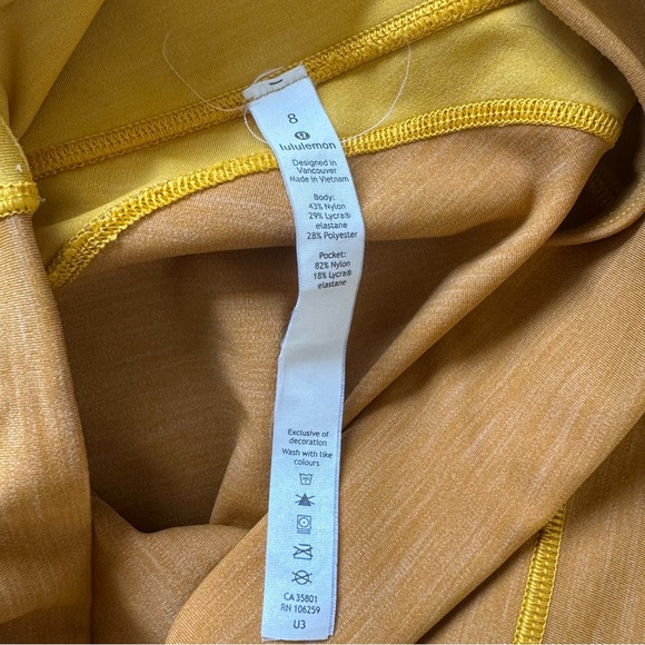 Lululemon early extension HR tight yellow leggings size 8 - Picture 6 of 8